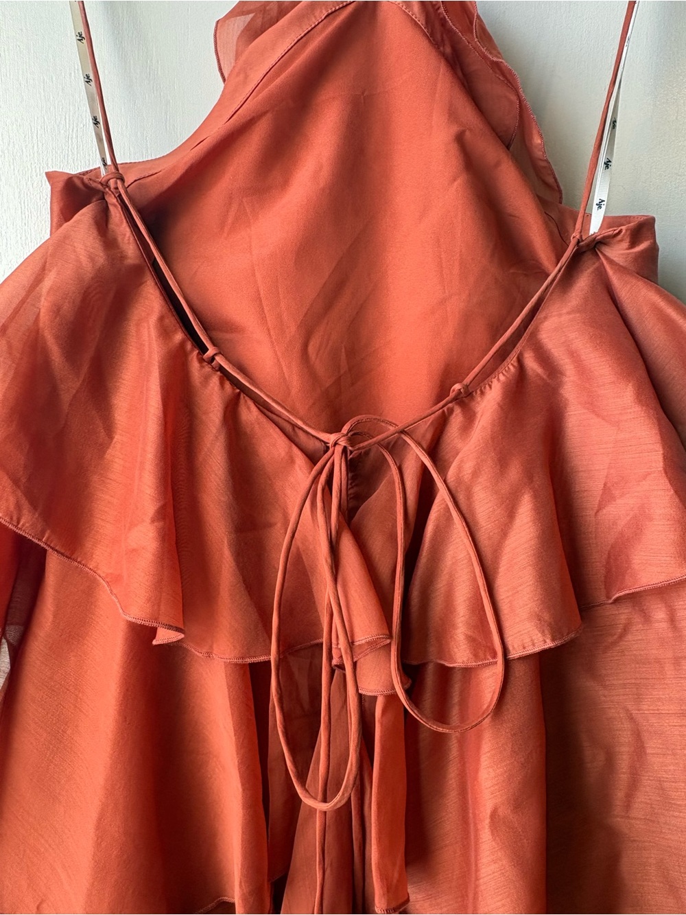 Aje Pandorea Coral Clay Tiered Maxi Dress with Floral Rosette - Picture 4 of 8